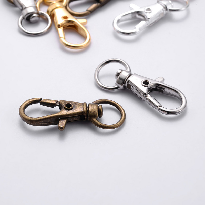 10 tk Kullatud hõbetatud homaariluku konksud, poolitatud võtmehoidja, pööratav ühenduskarabiin ehete otsimiseks, isetegemise ja käsitöö tegemiseks