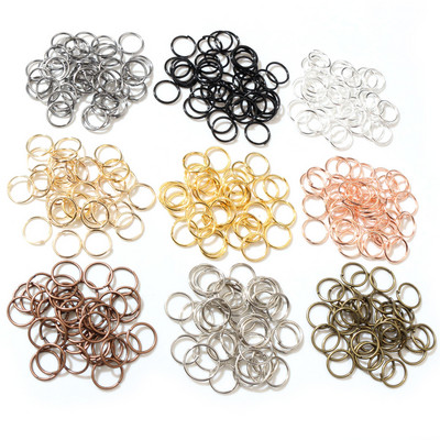 200pcs/Παρτίδα 3/4/5/6/7/8/10mm Metal DIY Jewelry Findings Open Single Loops Jump Rings & Split Ring για κατασκευή κοσμημάτων