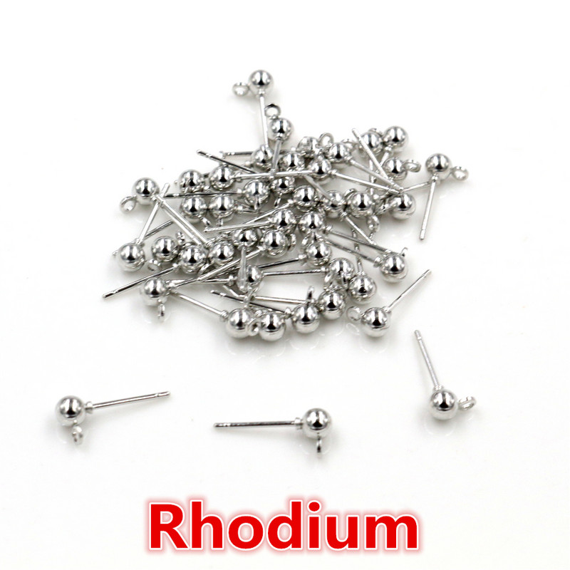 50 τμχ/παρτίδα 3/4/5 χιλιοστά 6 Χρώματα καρφίτσα ευρήματα Σκουλαρίκι καρφίτσες Βασικές καρφίτσες Πώματα σύνδεσης για αξεσουάρ κατασκευής κοσμημάτων προμήθειες