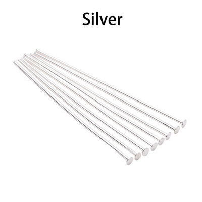 100-200 τμχ/τσάντα 20 25 30 40 50 60 70 mm Επίπεδες καρφίτσες κεφαλής Χρυσό/χάλκινο/ρόδιο για ευρήματα κοσμημάτων Making DIY Supplies