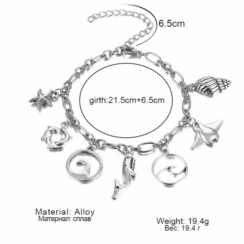 2019. Nova boho kornjača s privjeskom, narukvice za žene, narukvice s valovima, narukvice na nozi, boemsko stopalo, oceanski nakit, darovi za zabave