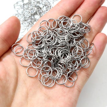 200pcs/Παρτίδα 3/4/5/6/7/8/10mm Ανοξείδωτο ατσάλι DIY Jewelry Findings Open Single Loops Jump Rings & Split Ring για κατασκευή κοσμημάτων