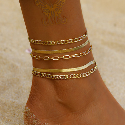 Αξεσουάρ κοσμημάτων IFKM Fashion με μεταλλική αλυσίδα για γυναίκες Vintage βραχιόλια στον αστράγαλο Γυναικεία ξυπόλητα αξεσουάρ κοσμημάτων με αλυσίδα ποδιών 2023