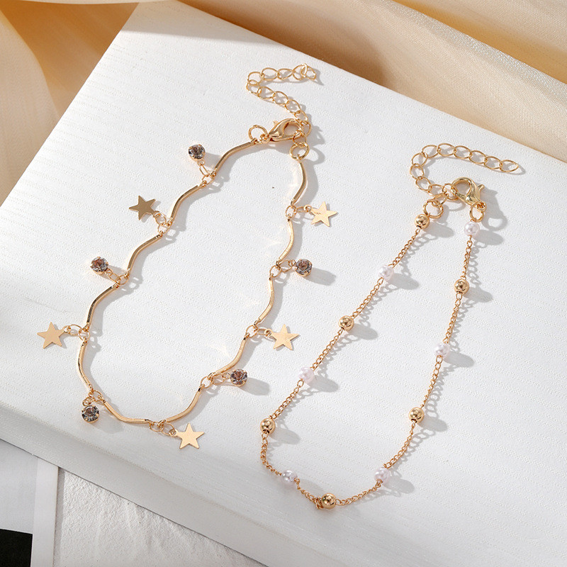 IFKM kullavärvi vintage jalavõrude komplekt naistele mitmekihiline Reguleeritav jalavõru käevõru jalale Rannaehted 2023 aksessuaarid