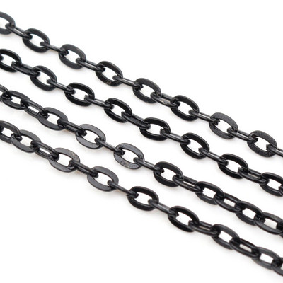 5 μέτρα/παρτίδα 3x2mm 4x3mm 5 χρώματα επιμεταλλωμένα χειροποίητα μη συγκολλημένα σιδερένια αλυσίδες καλωδίων Κολιέ Κοσμήματα DIY Κατασκευή ευρημάτων Αξεσουάρ