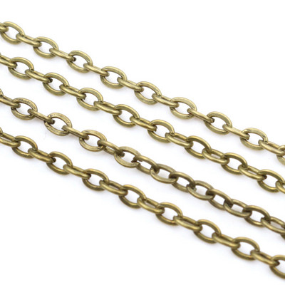 5 μέτρα/παρτίδα 3x2mm 4x3mm 5 χρώματα επιμεταλλωμένα χειροποίητα μη συγκολλημένα σιδερένια αλυσίδες καλωδίων Κολιέ Κοσμήματα DIY Κατασκευή ευρημάτων Αξεσουάρ