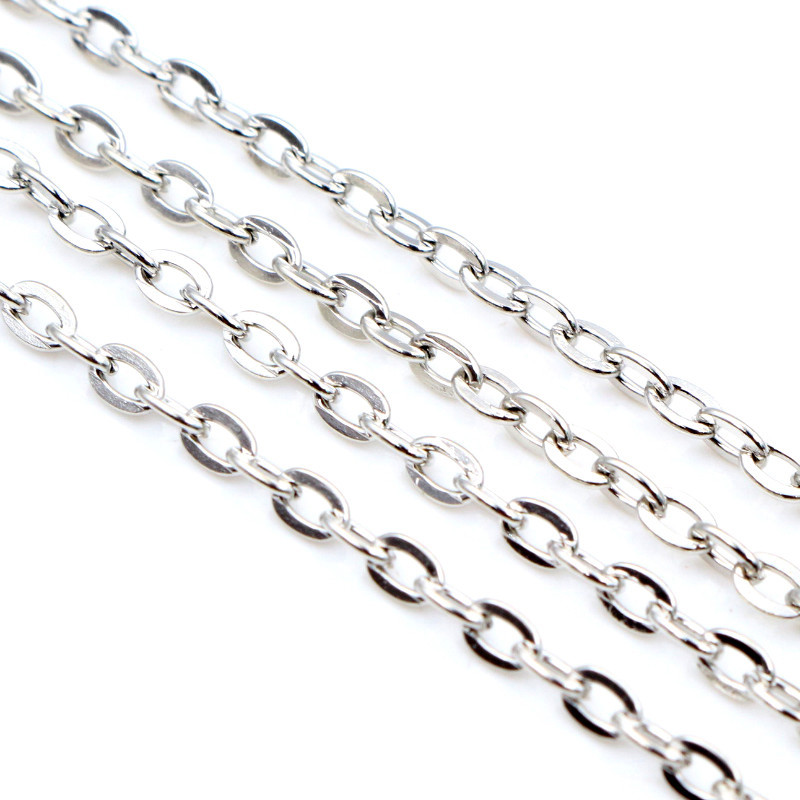 5 μέτρα/παρτίδα 3x2mm 4x3mm 5 χρώματα επιμεταλλωμένα χειροποίητα μη συγκολλημένα σιδερένια αλυσίδες καλωδίων Κολιέ Κοσμήματα DIY Κατασκευή ευρημάτων Αξεσουάρ