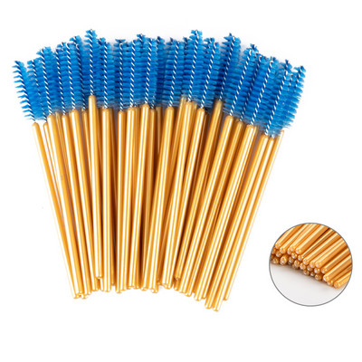 50 tk/pakk Ühekordsed ripsmeharjad Silmaripsmed Kosmeetiline hari Ripsmetušš Wands Ripsmete pikendustööriist Poolirullid Meigitööriistad