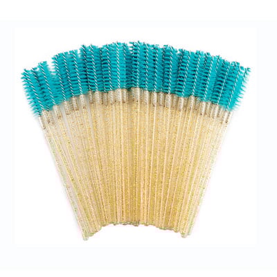 50 tk/pakk Ühekordsed ripsmeharjad Silmaripsmed Kosmeetiline hari Ripsmetušš Wands Ripsmete pikendustööriist Poolirullid Meigitööriistad