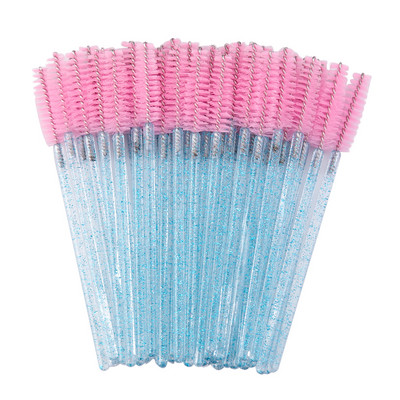 50 tk/pakk Ühekordsed ripsmeharjad Silmaripsmed Kosmeetiline hari Ripsmetušš Wands Ripsmete pikendustööriist Poolirullid Meigitööriistad