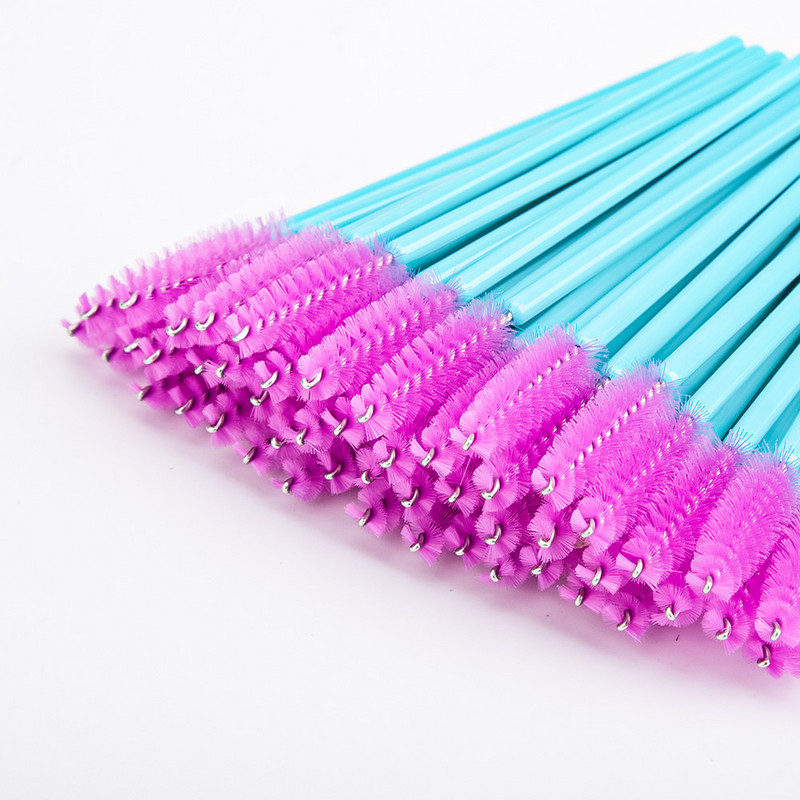 50 tk/pakk Ühekordsed ripsmeharjad Silmaripsmed Kosmeetiline hari Ripsmetušš Wands Ripsmete pikendustööriist Poolirullid Meigitööriistad