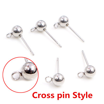 30 buc 3/4/5/6mm 316 din oțel inoxidabil aur Pin Constatări cercei știfturi de bază Oprioare conector pentru bijuterii DIY