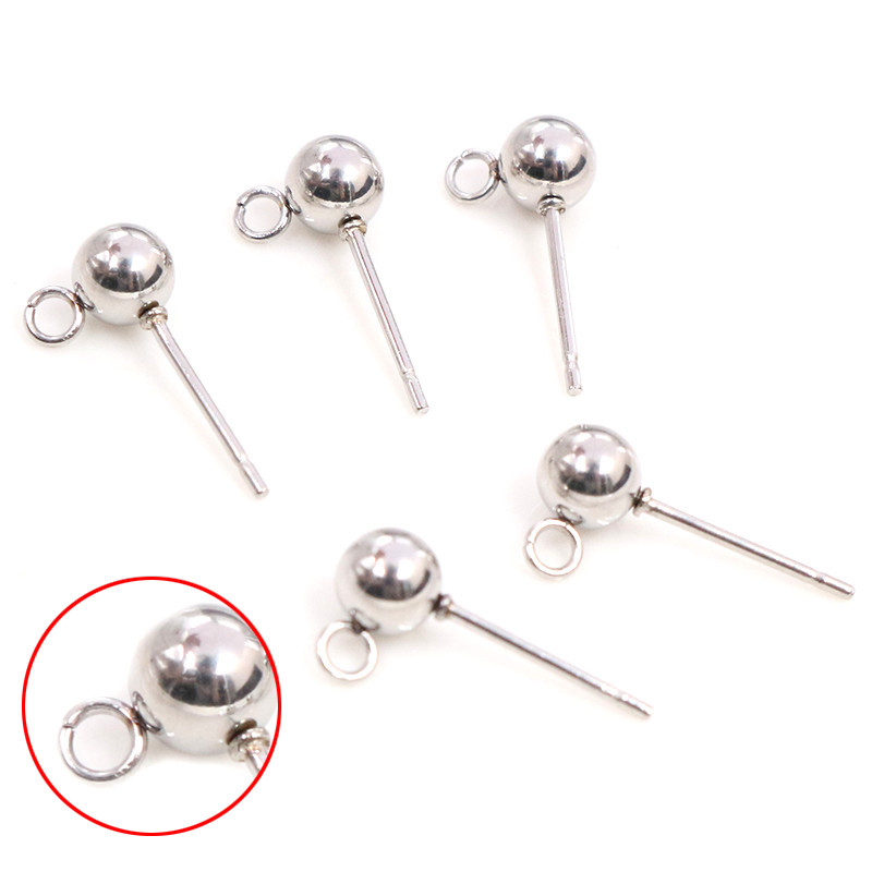 30 buc 3/4/5/6mm 316 din oțel inoxidabil aur Pin Constatări cercei știfturi de bază Oprioare conector pentru bijuterii DIY