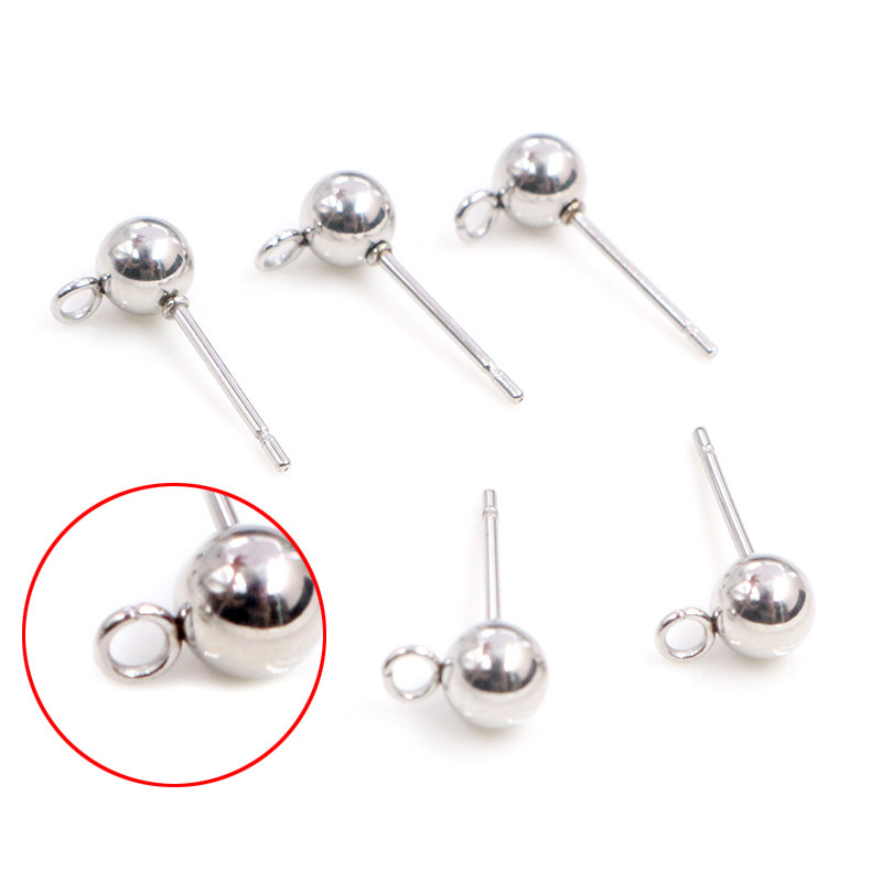 30 buc 3/4/5/6mm 316 din oțel inoxidabil aur Pin Constatări cercei știfturi de bază Oprioare conector pentru bijuterii DIY