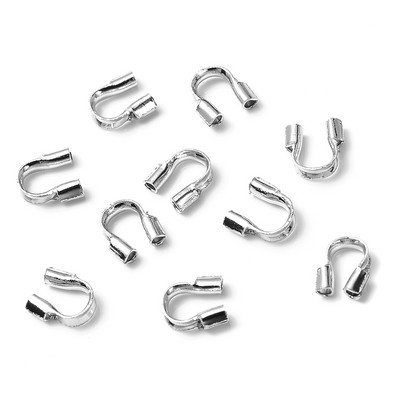 100pcs/lot 4,5x4mm Wire Protectors Wire Guard Protector Σχήμα U Guardian Αξεσουάρ κουμπώματα Σύνδεσμος για την κατασκευή κοσμημάτων