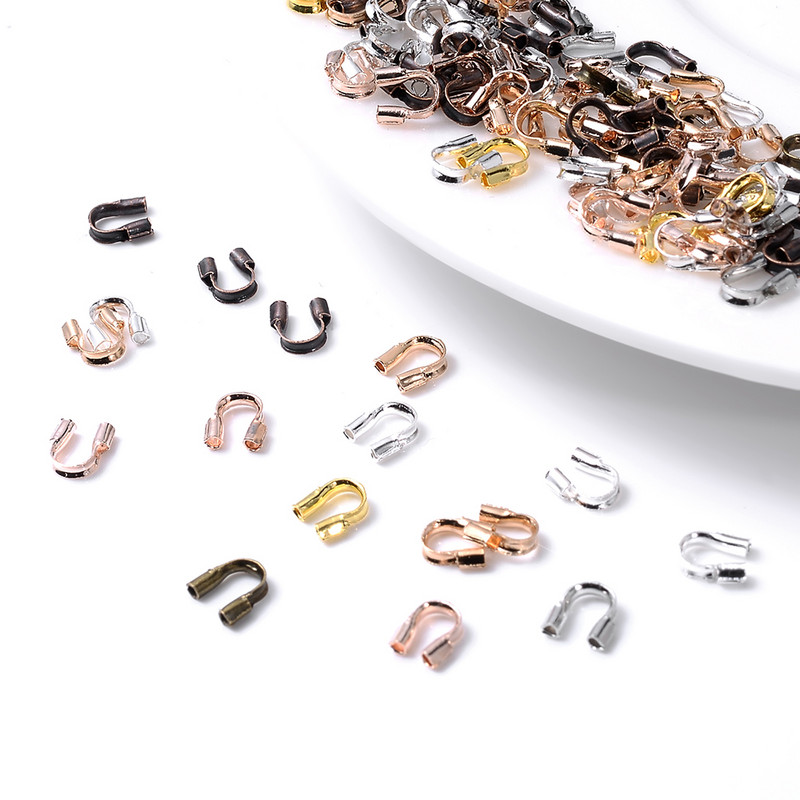 100pcs/lot 4,5x4mm Wire Protectors Wire Guard Protector Σχήμα U Guardian Αξεσουάρ κουμπώματα Σύνδεσμος για την κατασκευή κοσμημάτων