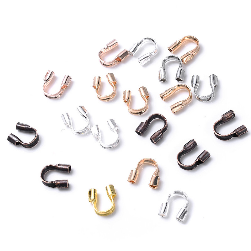 100pcs/lot 4,5x4mm Wire Protectors Wire Guard Protector Σχήμα U Guardian Αξεσουάρ κουμπώματα Σύνδεσμος για την κατασκευή κοσμημάτων