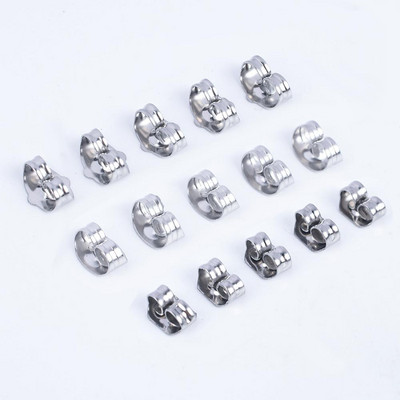 100 buc/lot Voluri de fluture de culoare aurie din oțel inoxidabil, stâlp de ureche pentru fabricarea de bijuterii, șapci blocate, știfturi, cercei, dopul din spate