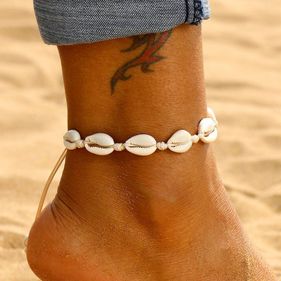 IFKM New Summer Stone Chain Anklet Set για Γυναικεία Boho Shell Charm βραχιόλι στον αστράγαλο στο πόδι Χειροποίητα κοσμήματα μόδας