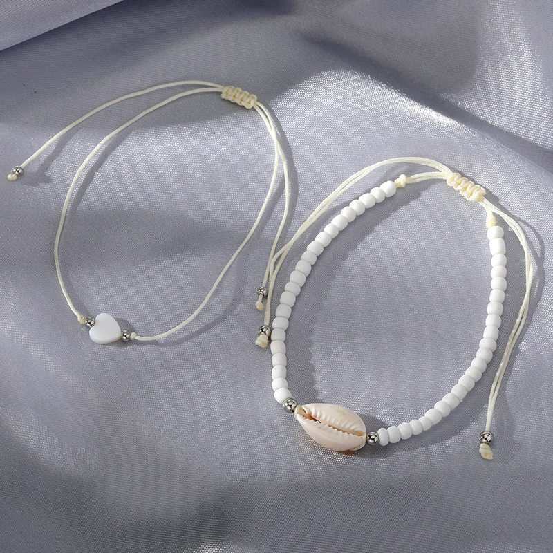 IFKM New Summer Stone Chain Anklet Set για Γυναικεία Boho Shell Charm βραχιόλι στον αστράγαλο στο πόδι Χειροποίητα κοσμήματα μόδας