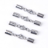 10 τμχ/παρτίδα Δερμάτινα κορδόνια από ανοξείδωτο ατσάλι Αστακό κούμπωμα Γάντζοι Συνδέσεις Δερμάτινο σχοινί Βραχιόλι Κολιέ κατασκευή κοσμημάτων DIY