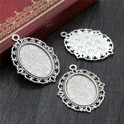 10 vnt 18x25 mm vidinis dydis 8 spalvos Vintage Style Cameo Cabochon Base Setting Pakabukų karoliai radiniai