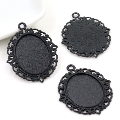 10 vnt 18x25 mm vidinis dydis 8 spalvos Vintage Style Cameo Cabochon Base Setting Pakabukų karoliai radiniai