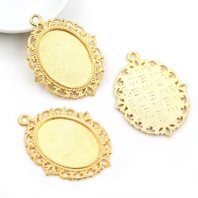 10 vnt 18x25 mm vidinis dydis 8 spalvos Vintage Style Cameo Cabochon Base Setting Pakabukų karoliai radiniai