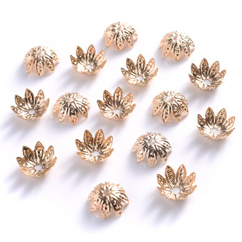 100 τμχ/παρτίδα 8/10 χιλιοστά Μεταλλικό λουλούδι Torus Lotus Shape Spacer End Bead Caps for Jewelry Making DIY Charms Bracelet Accessories