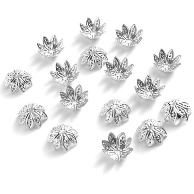 100 tk/partii 8/10 mm metallist lilleline Torus Lotus Shape Vahemiku otsa helmemütsid ehete valmistamisele isetegemise võlusid käevõru tarvikud