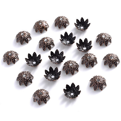 100 tk/partii 8/10 mm metallist lilleline Torus Lotus Shape Vahemiku otsa helmemütsid ehete valmistamisele isetegemise võlusid käevõru tarvikud