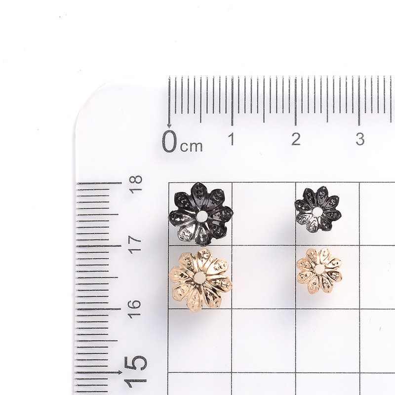 100 tk/partii 8/10 mm metallist lilleline Torus Lotus Shape Vahemiku otsa helmemütsid ehete valmistamisele isetegemise võlusid käevõru tarvikud