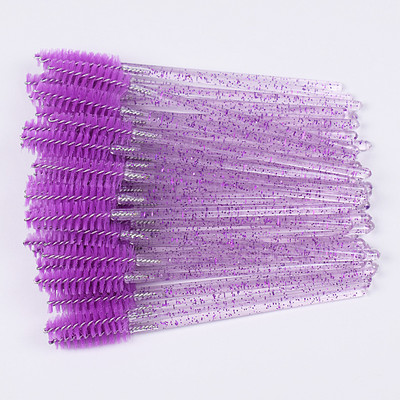 50 τμχ Πινέλο Μακιγιάζ Κρυσταλλικής Σιλικόνης Πινέλο Ματιών Διαμαντένιο Λαβή Μάσκαρα Ράβδοι Βλεφαρίδα Βούρτσα Βλεφαρίδων Εργαλεία επέκτασης βλεφαρίδων