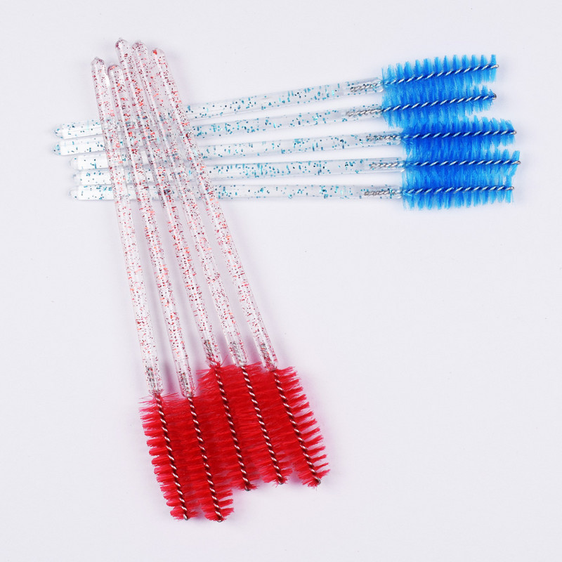 50 τμχ Πινέλο Μακιγιάζ Κρυσταλλικής Σιλικόνης Πινέλο Ματιών Διαμαντένιο Λαβή Μάσκαρα Ράβδοι Βλεφαρίδα Βούρτσα Βλεφαρίδων Εργαλεία επέκτασης βλεφαρίδων