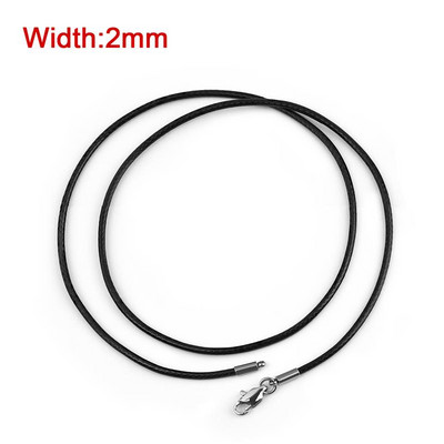 45/50/60cm snur de ceară împletită neagră bricolaj pandantiv colier fabricare de bijuterii lucrate manual frânghie din piele închizătoare homar șir lanț