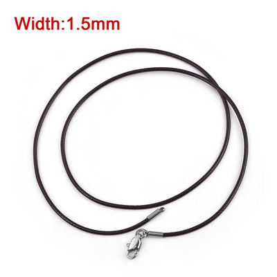 45/50/60cm snur de ceară împletită neagră bricolaj pandantiv colier fabricare de bijuterii lucrate manual frânghie din piele închizătoare homar șir lanț