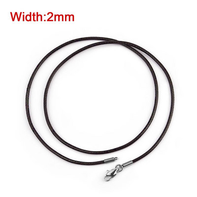 45/50/60cm snur de ceară împletită neagră bricolaj pandantiv colier fabricare de bijuterii lucrate manual frânghie din piele închizătoare homar șir lanț