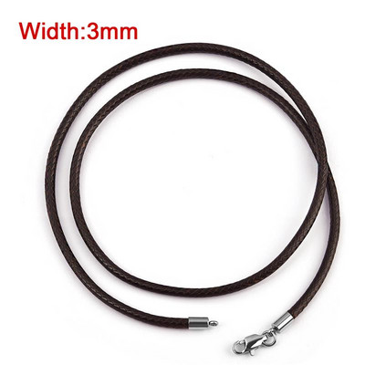 45/50/60cm snur de ceară împletită neagră bricolaj pandantiv colier fabricare de bijuterii lucrate manual frânghie din piele închizătoare homar șir lanț