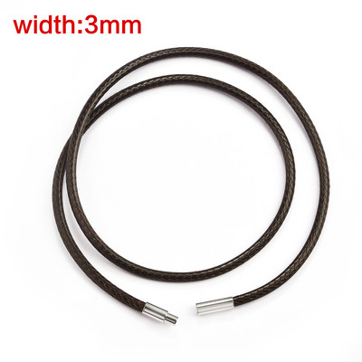 45/50/60cm snur de ceară împletită neagră bricolaj pandantiv colier fabricare de bijuterii lucrate manual frânghie din piele închizătoare homar șir lanț