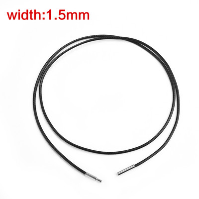 45/50/60cm snur de ceară împletită neagră bricolaj pandantiv colier fabricare de bijuterii lucrate manual frânghie din piele închizătoare homar șir lanț