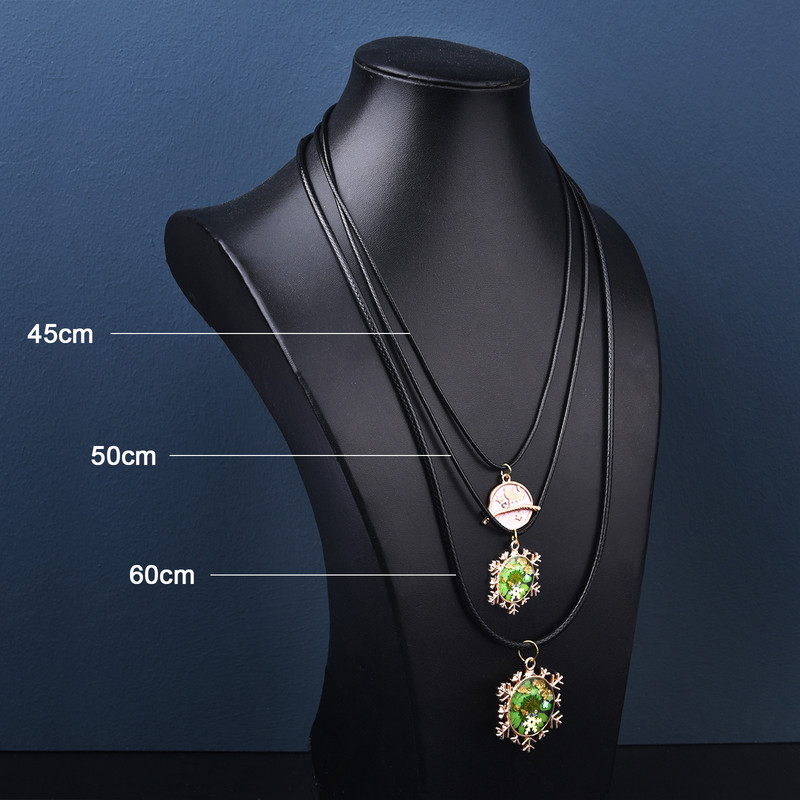 45/50/60cm snur de ceară împletită neagră bricolaj pandantiv colier fabricare de bijuterii lucrate manual frânghie din piele închizătoare homar șir lanț