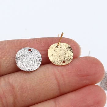 10 бр. 12 мм златни неправилни кръгли обеци Основа за обеци Zina Alloy Earrings Make Accessories Eardrop Направи си сам бижута AC211