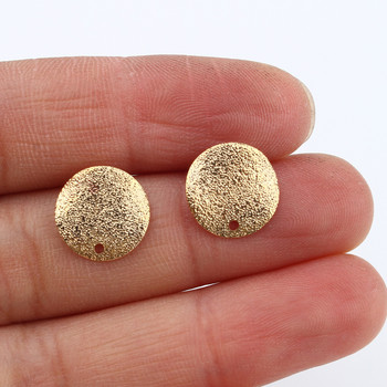 10 τμχ 12mm Χρυσό ακανόνιστο κυκλικό σκουλαρίκι Βάση ευρήματα Σκουλαρίκια από κράμα Zina Make Accessory Eardrop DIY Jewelry Make AC211