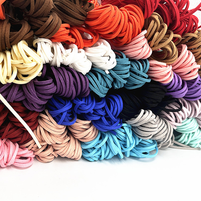 5 yard/telk 3 mm-es kétoldalas velúr fonott zsinór koreai bársony bőr kézzel készített gyöngyfűző karkötő ékszer kiegészítők