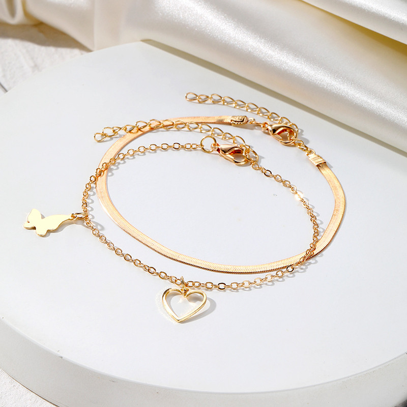 IFKM Μποέμικο Χρυσό Χρώμα Πεταλούδα Γυναικείες Χάντρες Μόδα Αστραγάλος Καλοκαίρι Παραλία Βραχιόλι Αστραγάλου Κόσμημα με αλυσίδα ποδιών