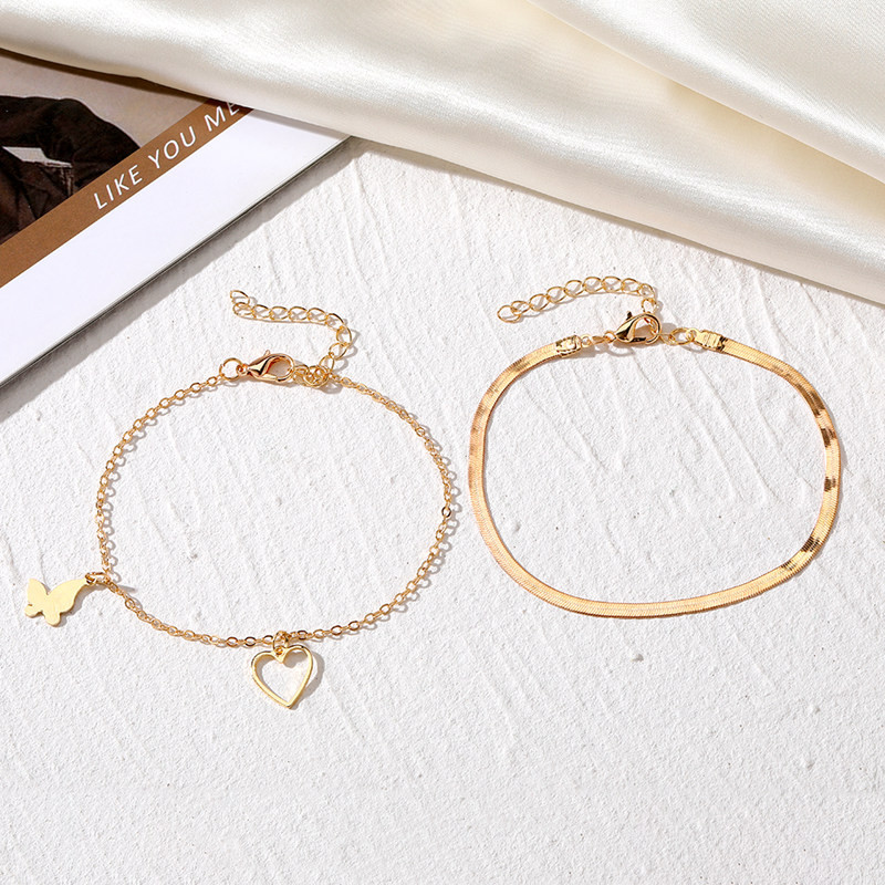 IFKM Μποέμικο Χρυσό Χρώμα Πεταλούδα Γυναικείες Χάντρες Μόδα Αστραγάλος Καλοκαίρι Παραλία Βραχιόλι Αστραγάλου Κόσμημα με αλυσίδα ποδιών