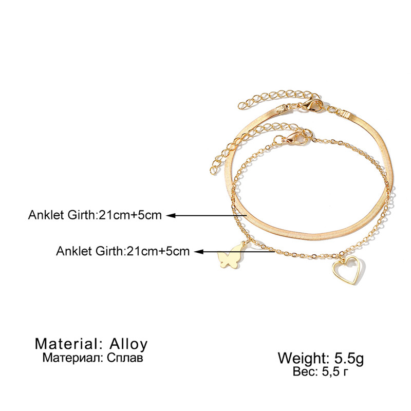 IFKM Μποέμικο Χρυσό Χρώμα Πεταλούδα Γυναικείες Χάντρες Μόδα Αστραγάλος Καλοκαίρι Παραλία Βραχιόλι Αστραγάλου Κόσμημα με αλυσίδα ποδιών