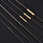 45/50/60cm lanț de piele colier snur din piele lanț frânghie de ceară cu închizătoare din oțel inoxidabil pentru femei bărbați colier bricolaj bijuterii