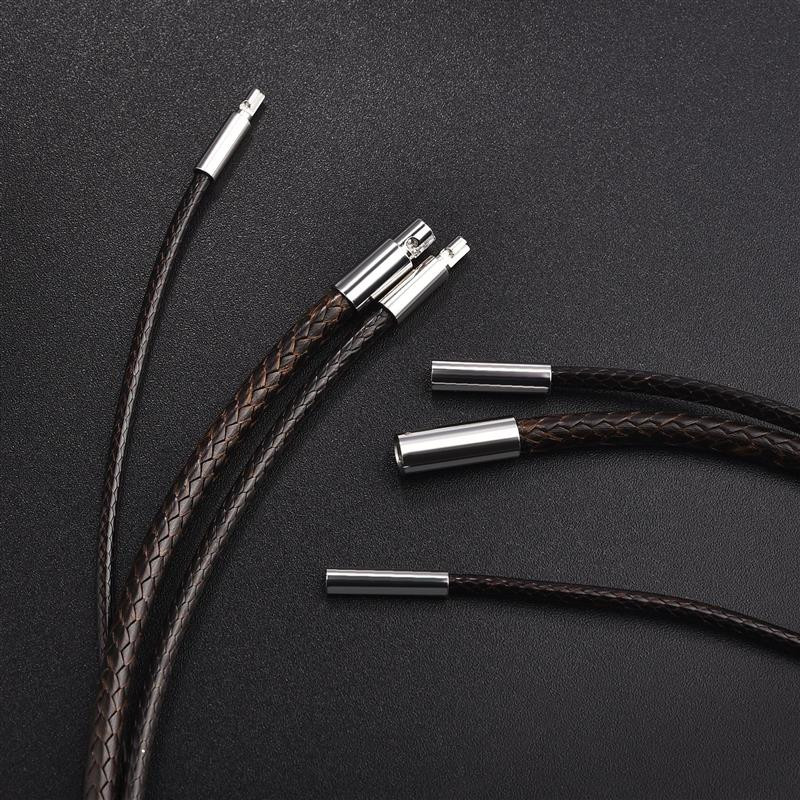 45/50/60 cm kožni lanac, ogrlica, kožni lanac od voštanog užeta s kopčom od nehrđajućeg čelika za žene, muškarce, uradi sam ogrlica, nakit