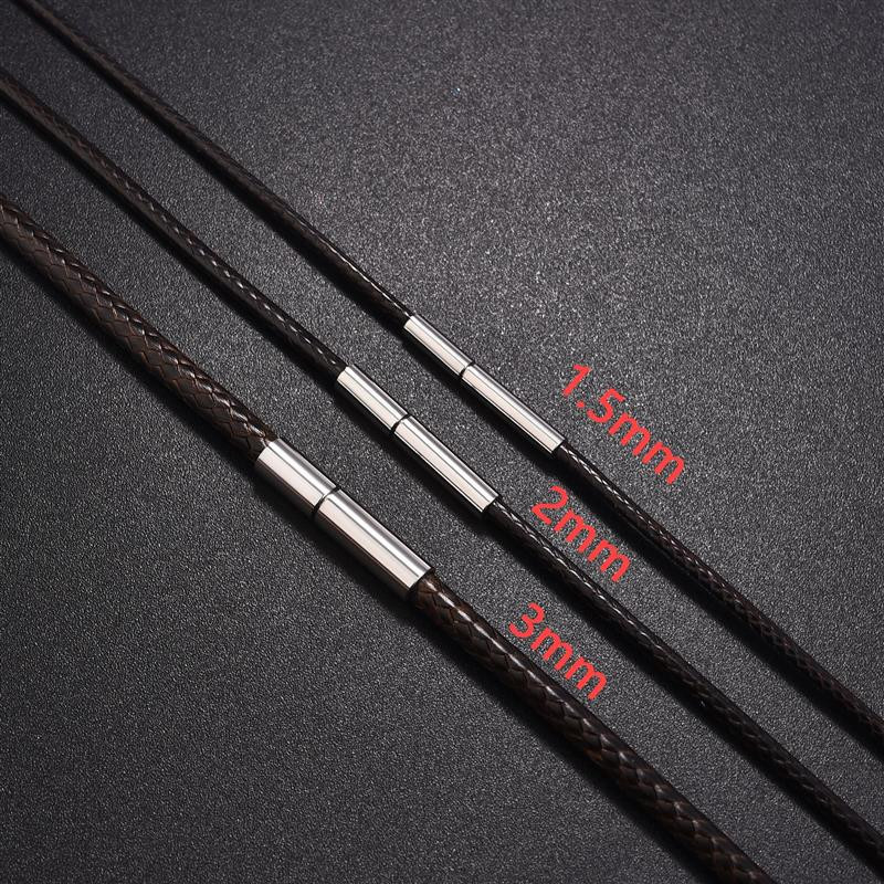 45/50/60 cm kožni lanac, ogrlica, kožni lanac od voštanog užeta s kopčom od nehrđajućeg čelika za žene, muškarce, uradi sam ogrlica, nakit